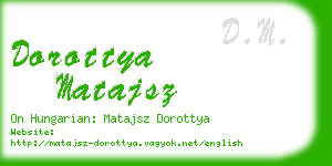 dorottya matajsz business card